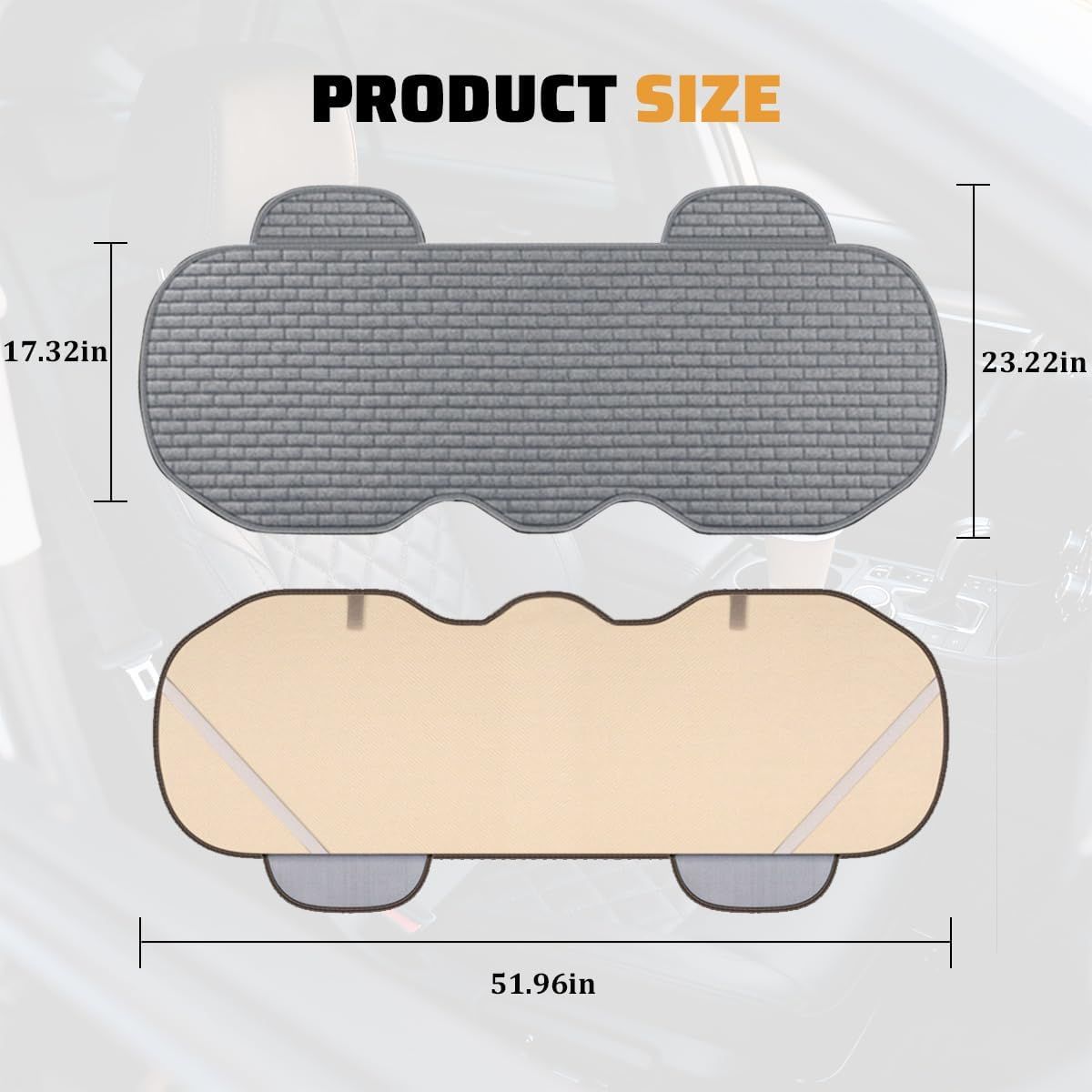 Car Back Seat Cover, Non-Slip Vehicle Rear Seat Bottom Cushion Pad with view 2