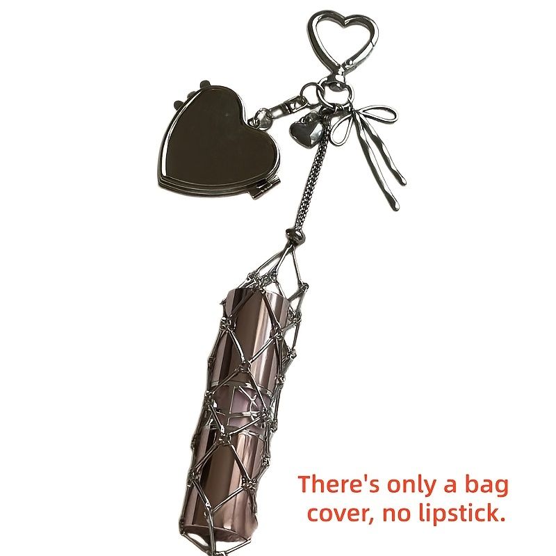 Unique Lipstick Holder, New High-end Silver Lipstick Mesh Bag Charm