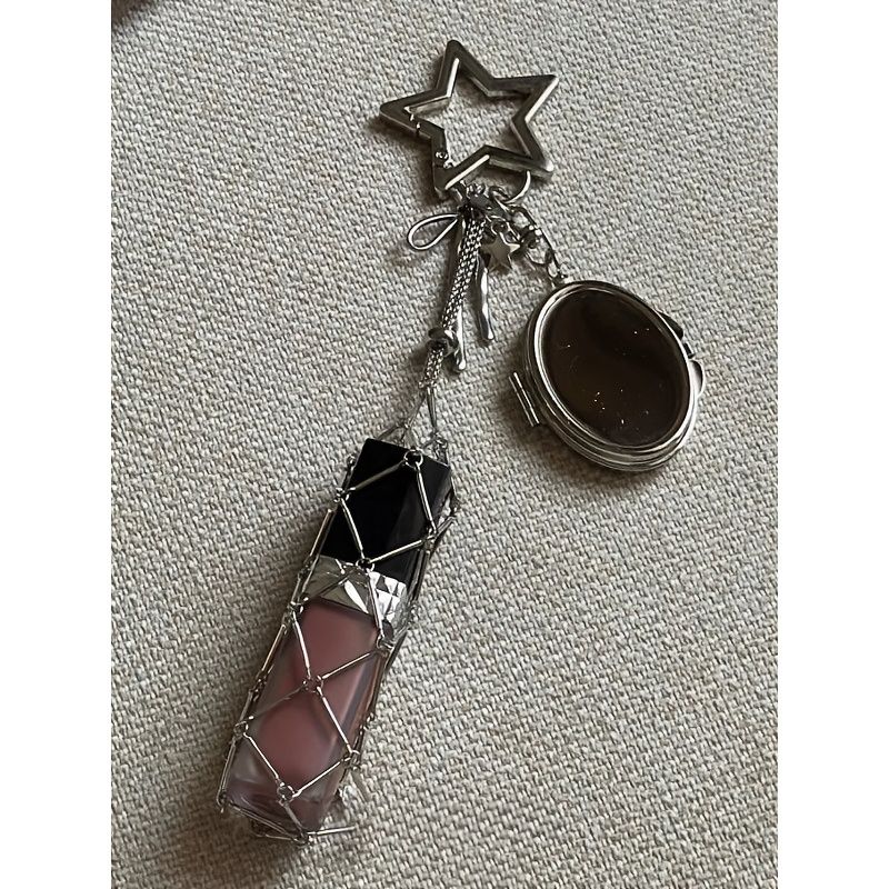 Unique Lipstick Holder, New High-end Silver Lipstick Mesh Bag Charm view 2