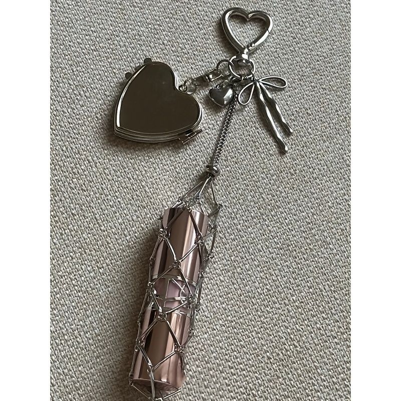 Unique Lipstick Holder, New High-end Silver Lipstick Mesh Bag Charm view 4