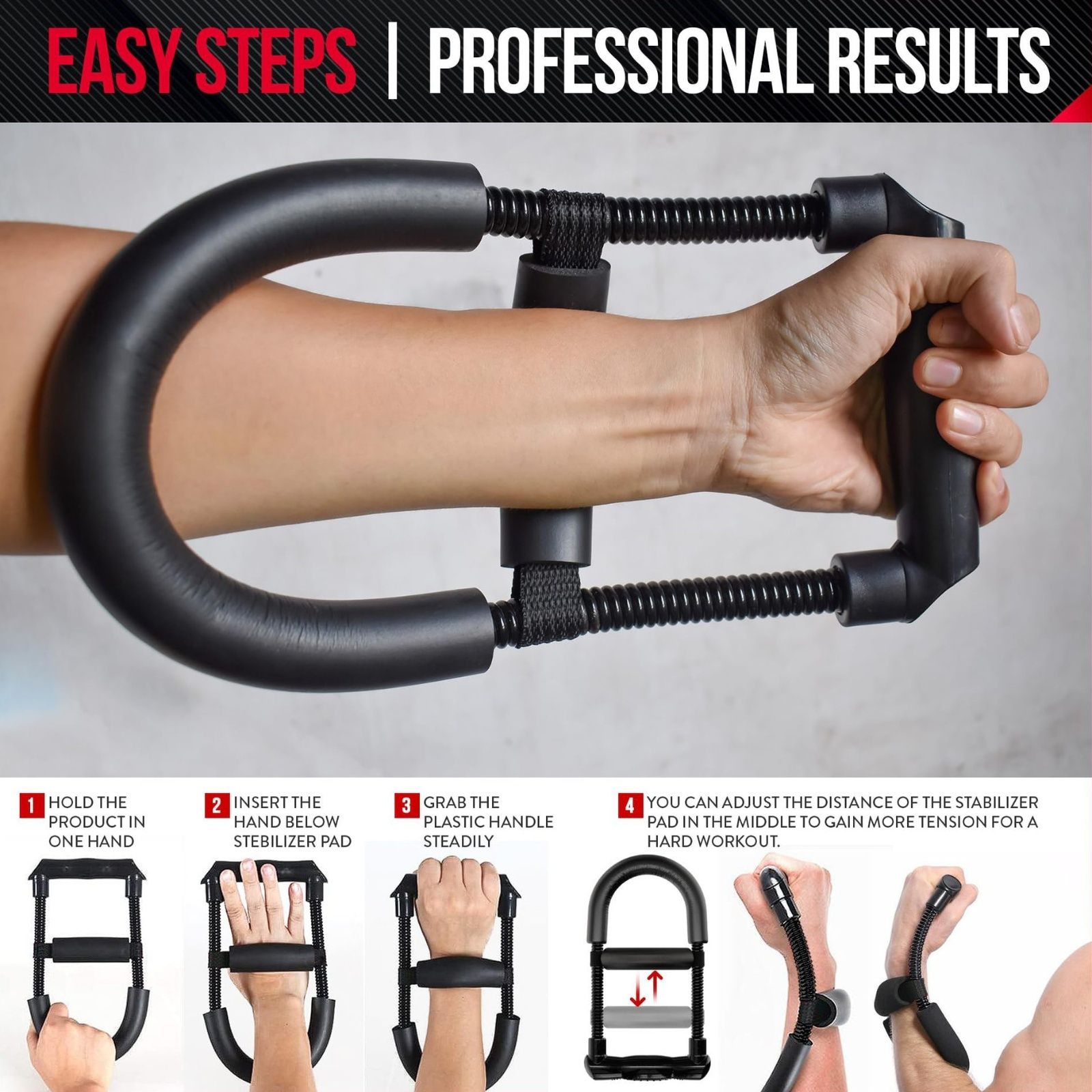 Adjustable Wrist Strengthener & Grip Trainer view 2