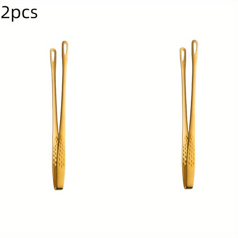 2pcs, Serving Tongs, Food Tongs, Barbecue Tongs, Stainless Steel Fruit Tongs