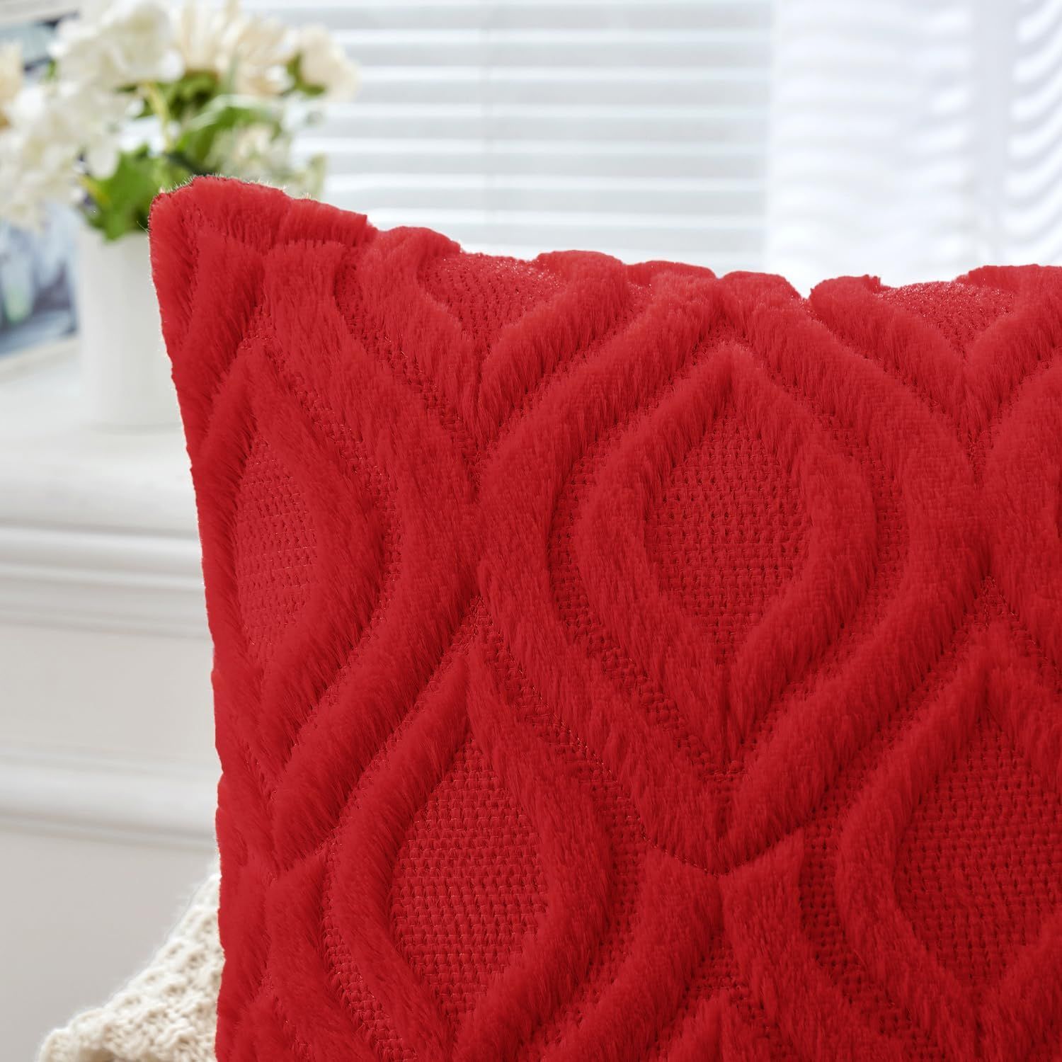 Christmas Red Throw Pillow Covers 18x18 Inch view 2