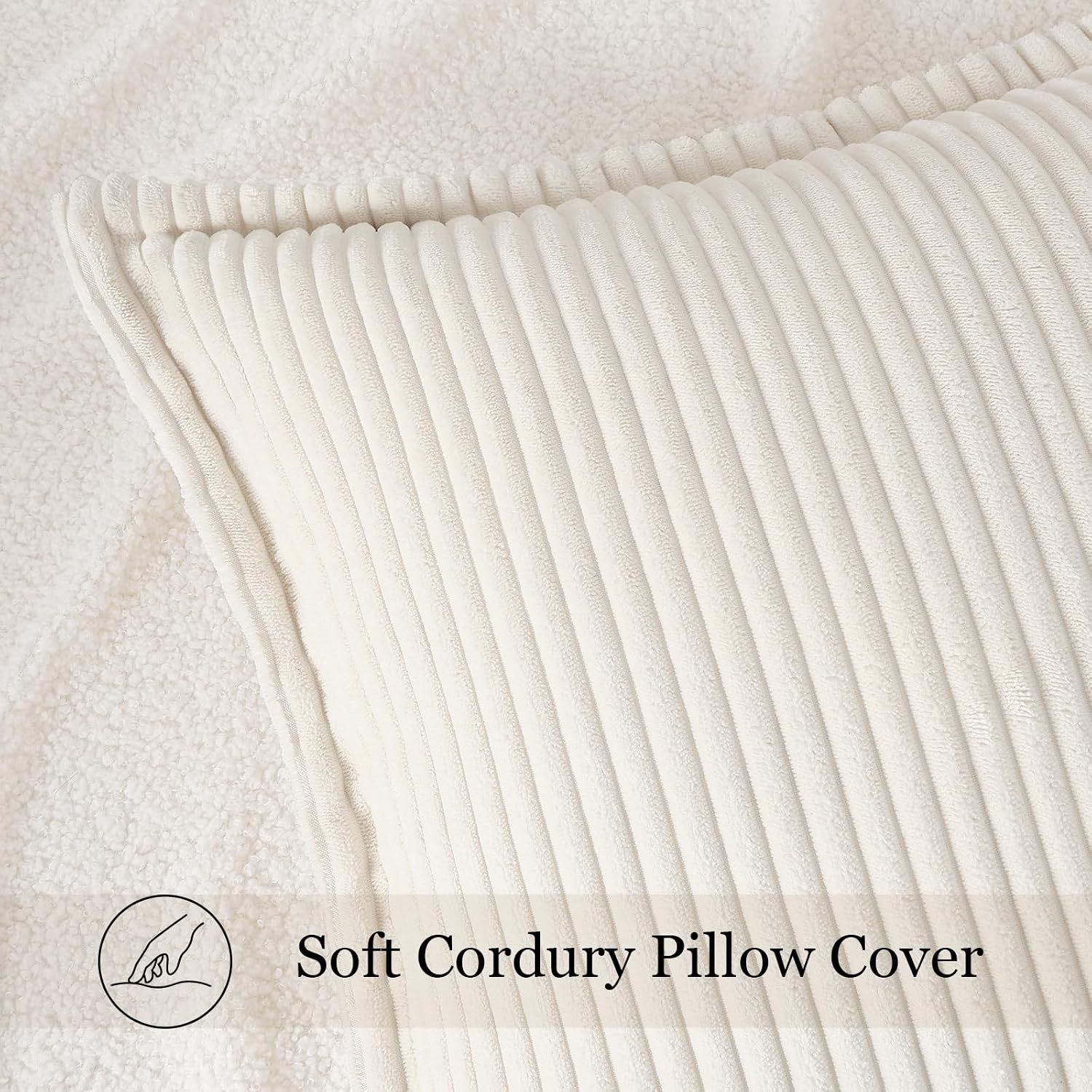Corduroy Christmas Throw Pillow Covers 18x18 Set of 2 view 3