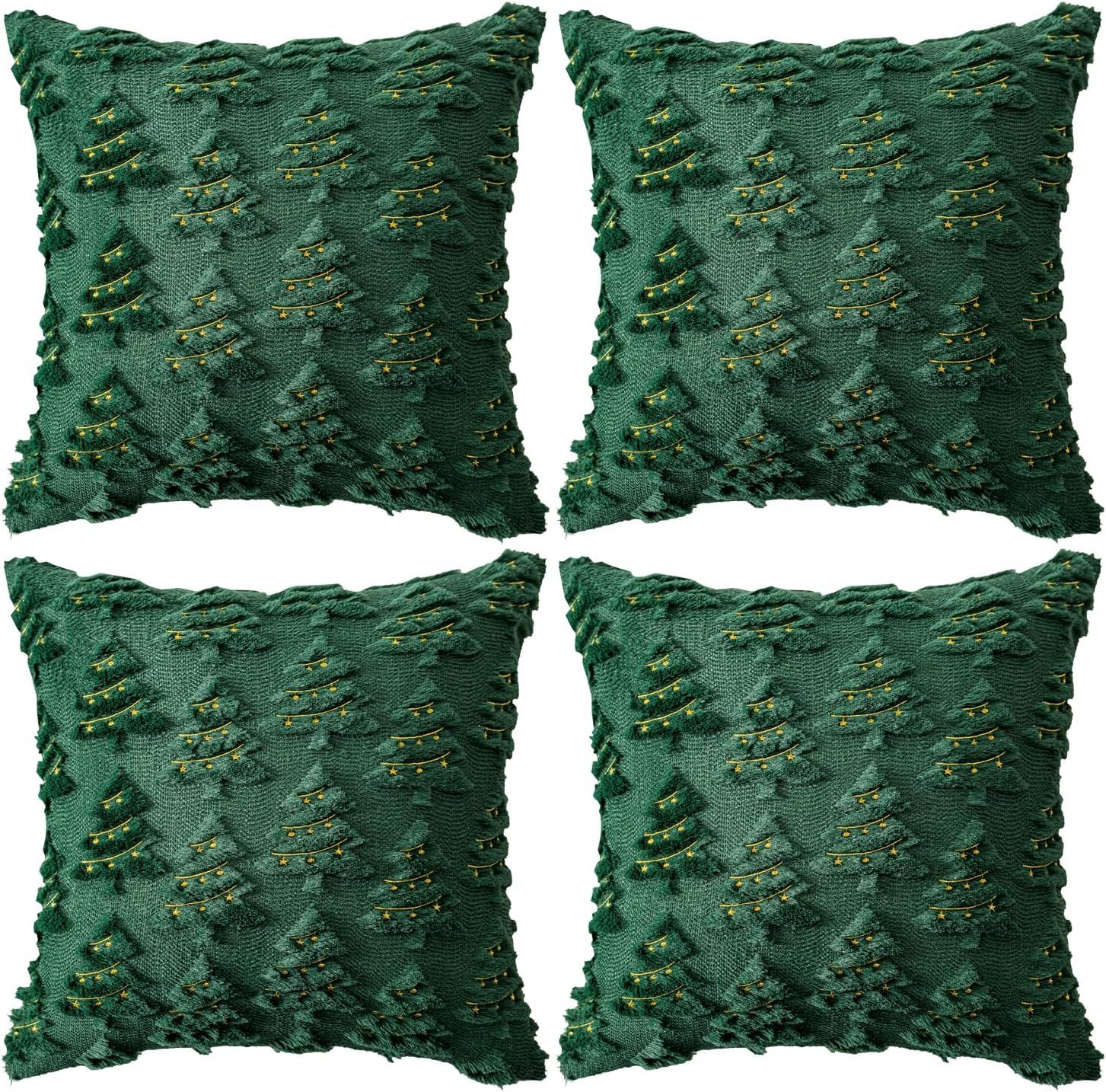 4 Pcs Christmas Throw Pillow Covers 18x18