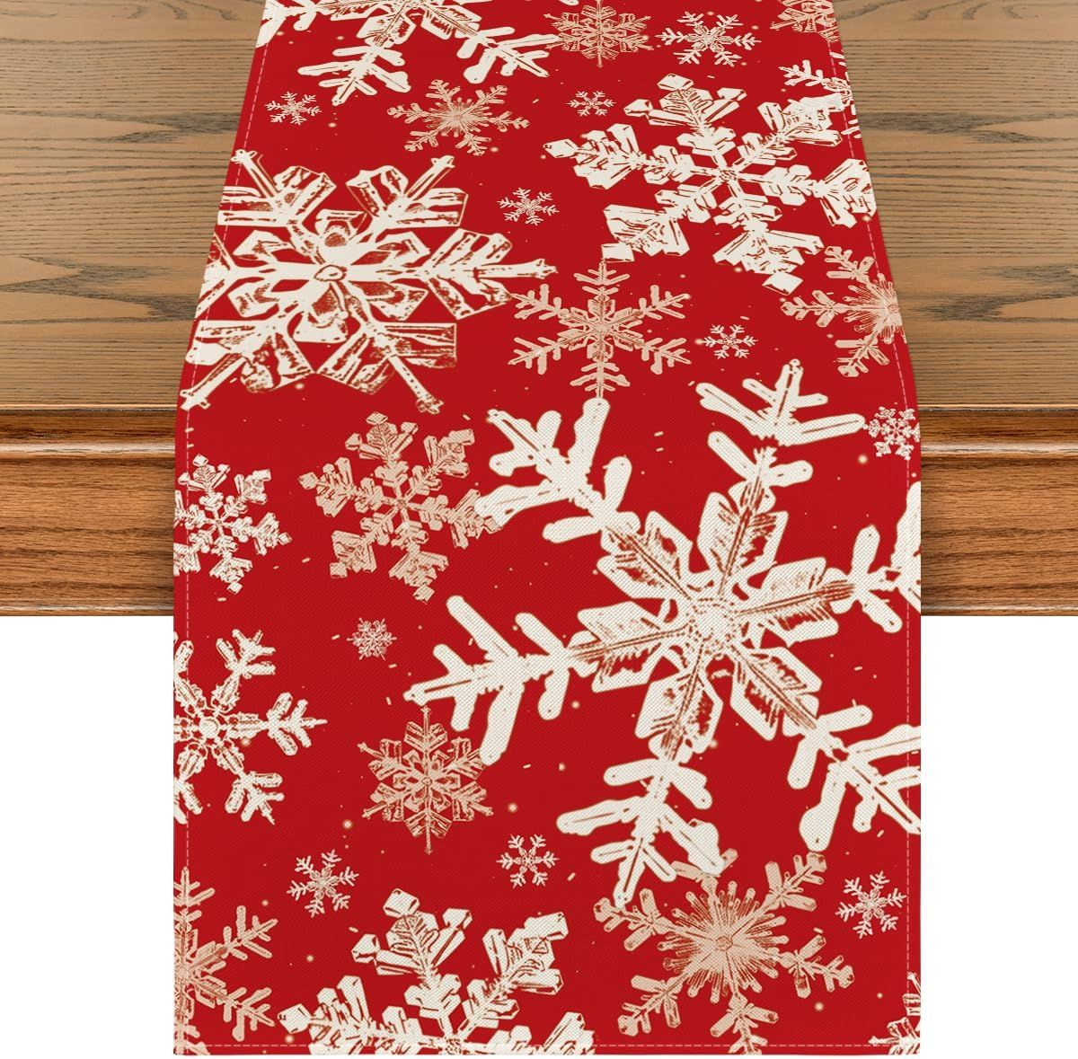 Red Snowflakes Christmas Table Runner — image 1
