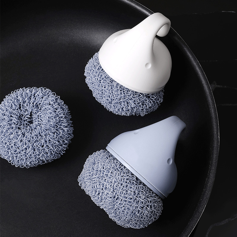 Stainless Steel Scrubber with Handle view 2