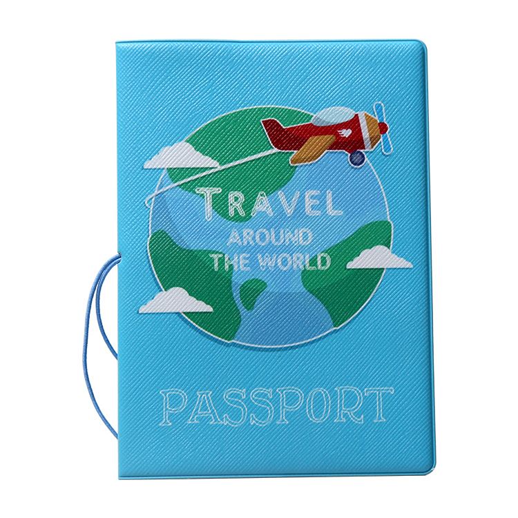 Travel Passport Holder Cover Wallet Id Card Case with Buckle PU Leather