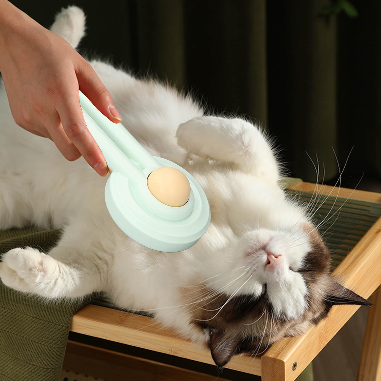Pet Shedding Comb, Rounded Head Stainless Steel Needle Multipurpose Pet Hair view 2