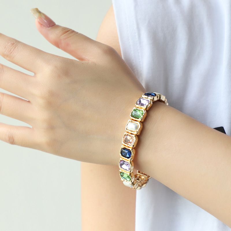 Stretch Bracelet with Faceted Rhinestone view 2