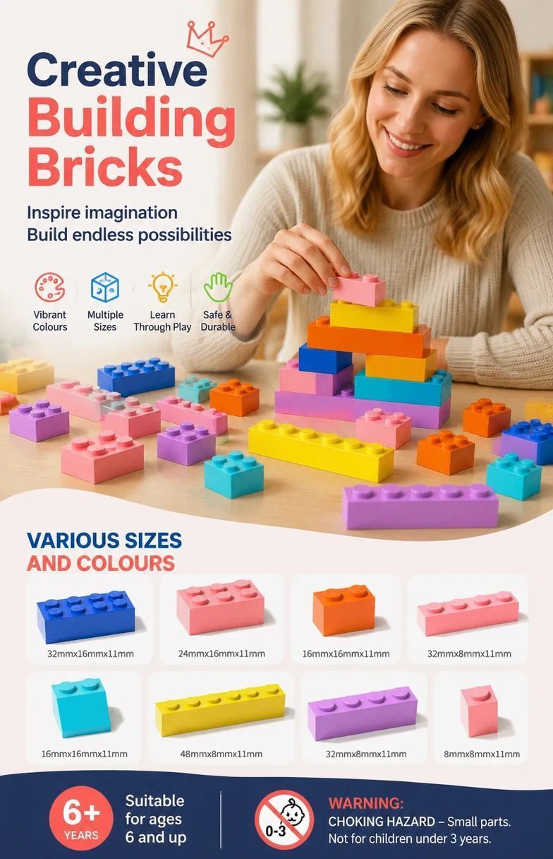 Gift-Worthy Mini Building Blocks DIY Puzzle Toy 2 Pack view 2