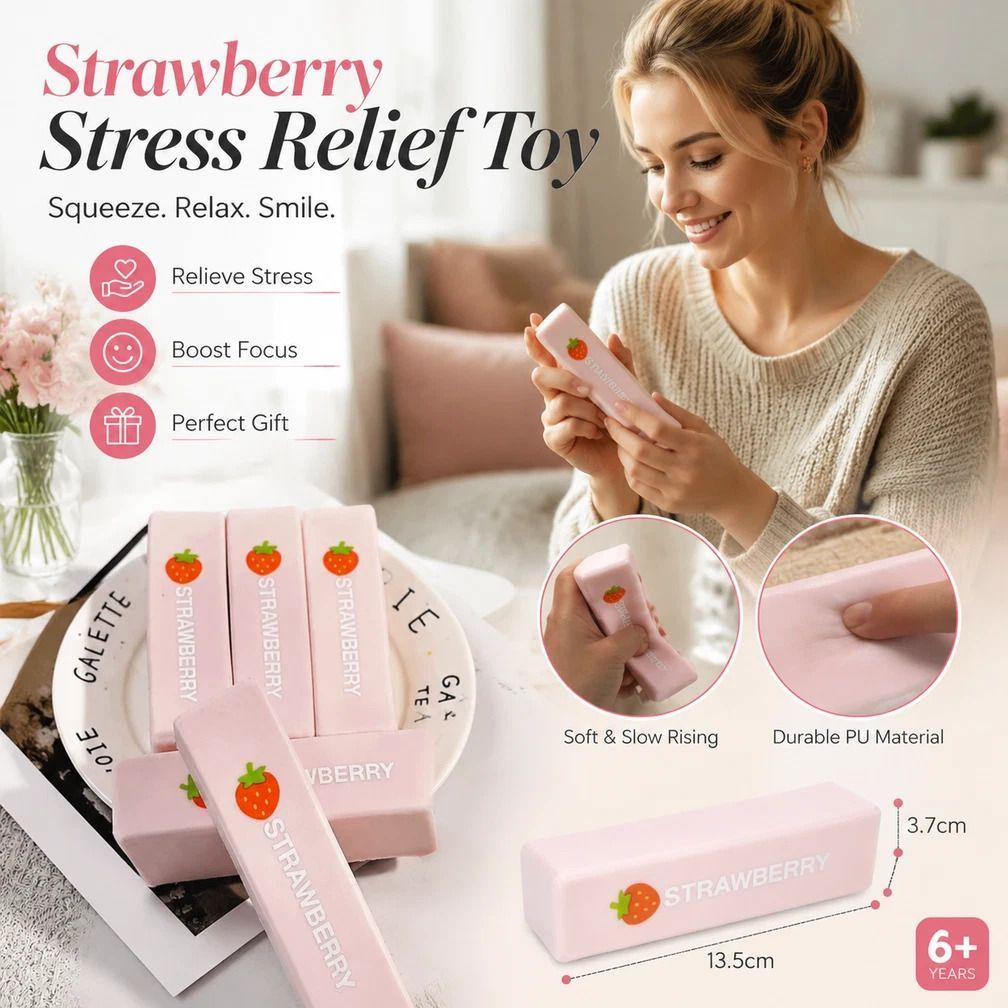 Pink & Strawberry Butter Stick 23cm Stress Relief Toy 2 Pack view 5