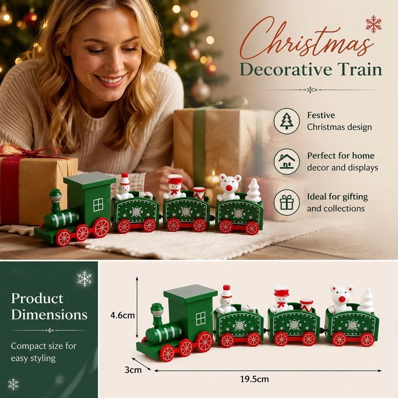 White & Pink Christmas Train Ornament 2 Pack view 2