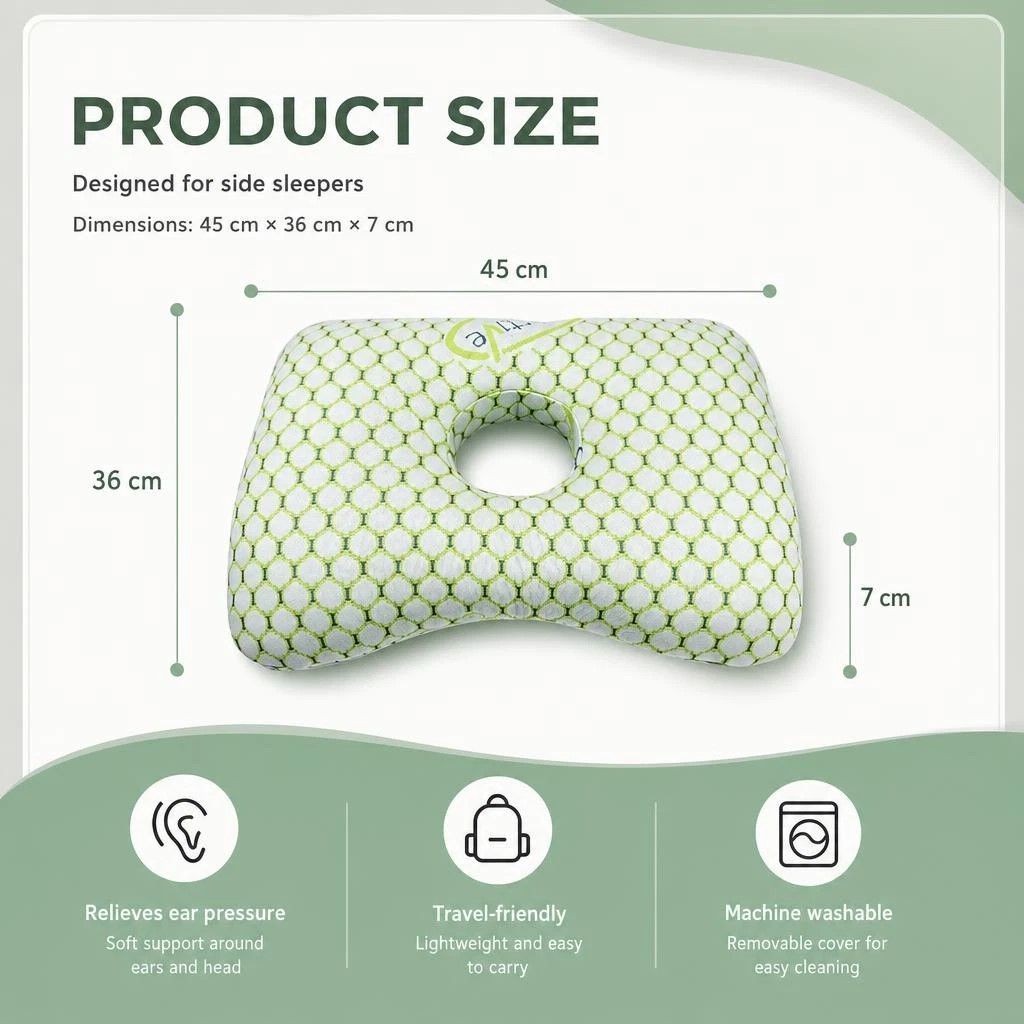 Detachable Washable Liner Ear Pillow 39x28x6, White, Convenient Daily Cleaning view 4