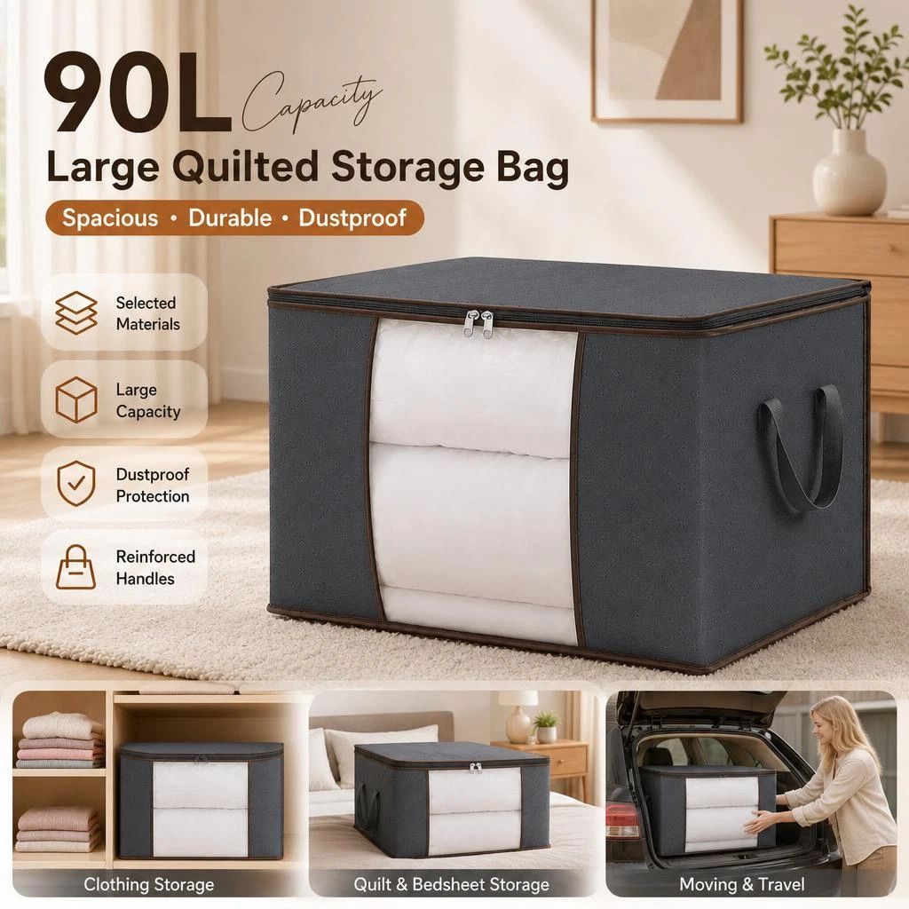 Extra Large 90L Clothing Storage Bag Grey — image 1