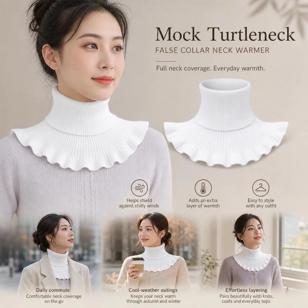 Thick knit mock collar neck snood