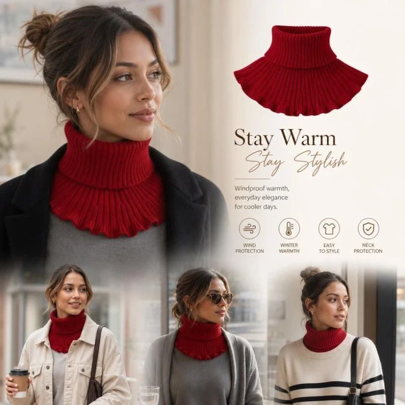 Thermal thick fake collar neck wrap