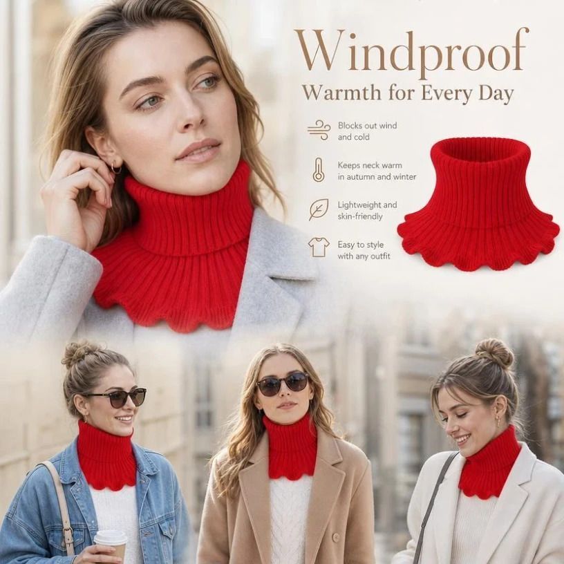 Thickened knit mock neck warmer