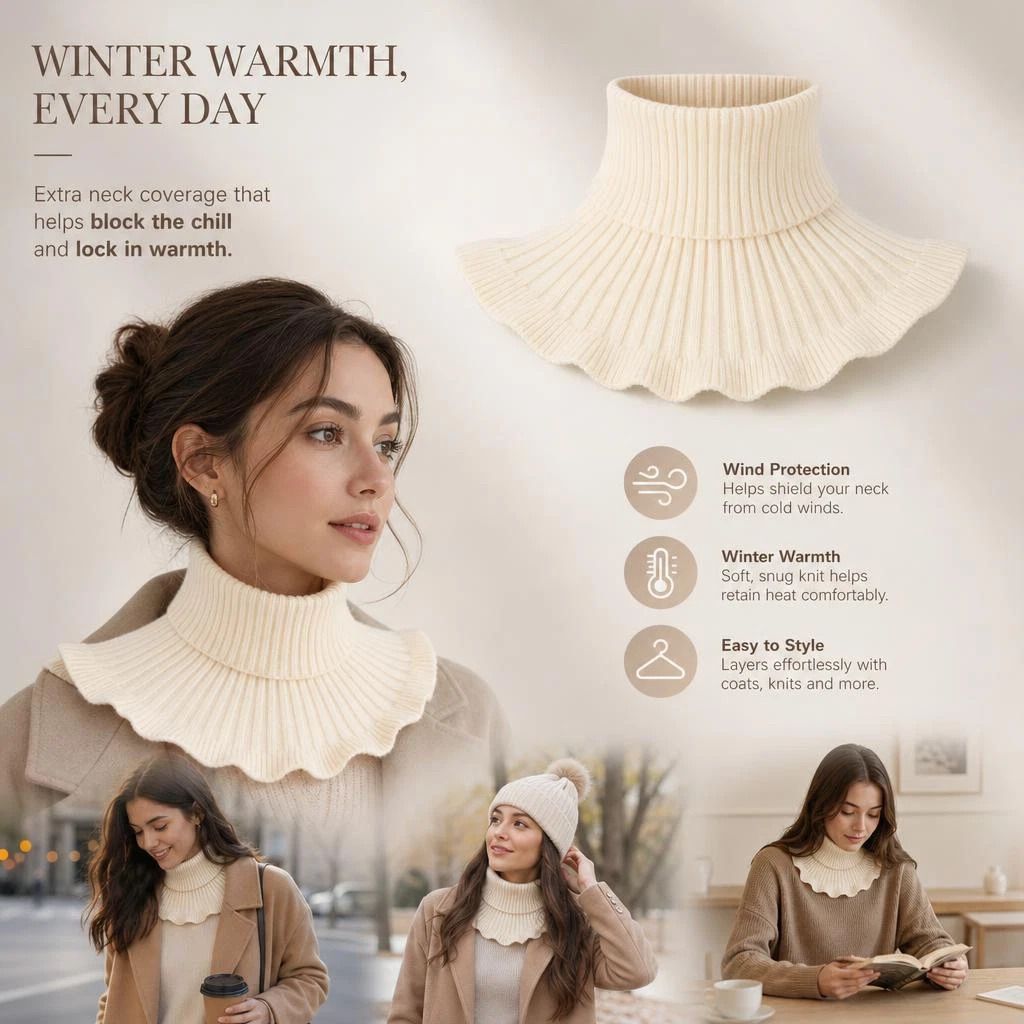 Soft thick knit fake collar neck warmer
