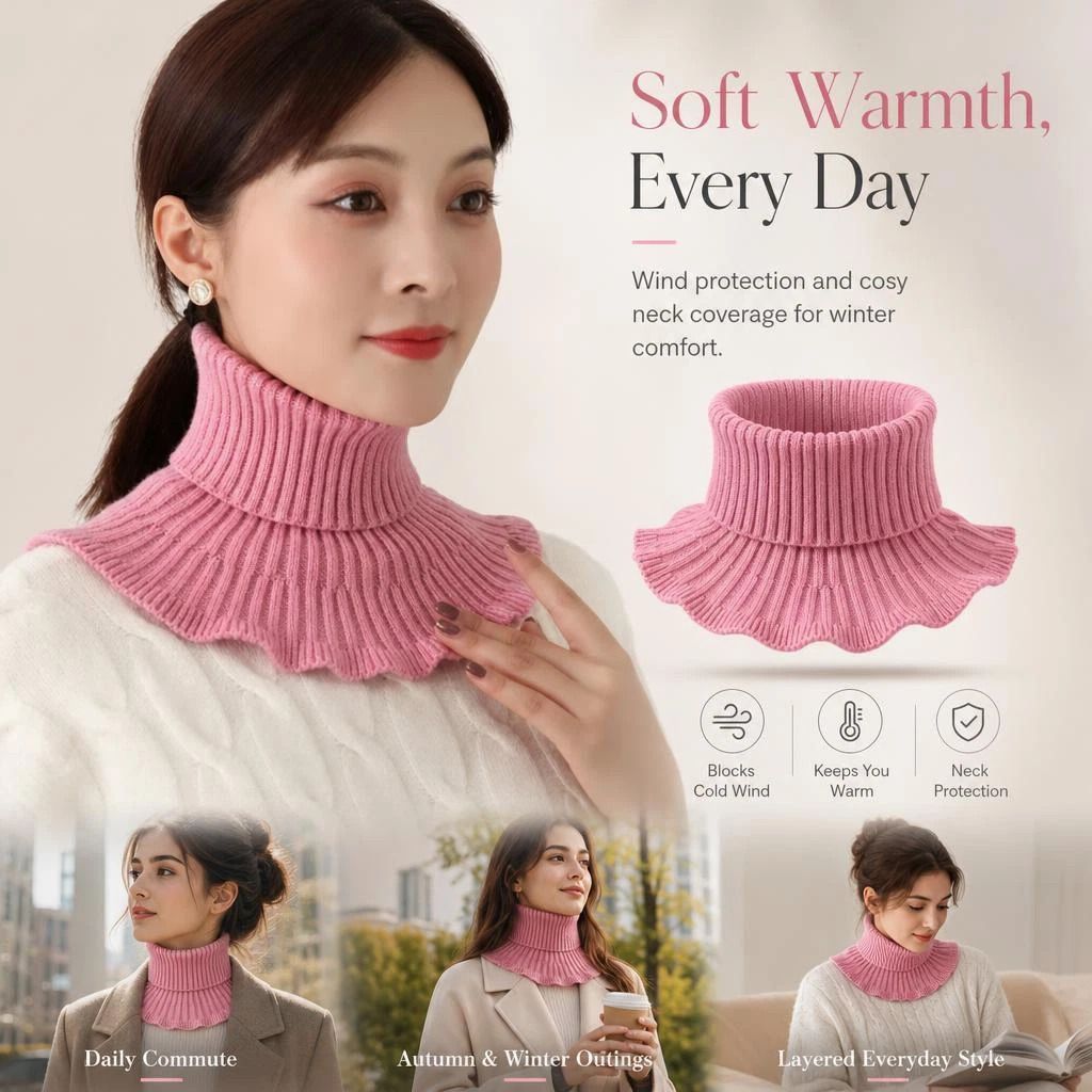 Sweet thick knitted mock neck snood