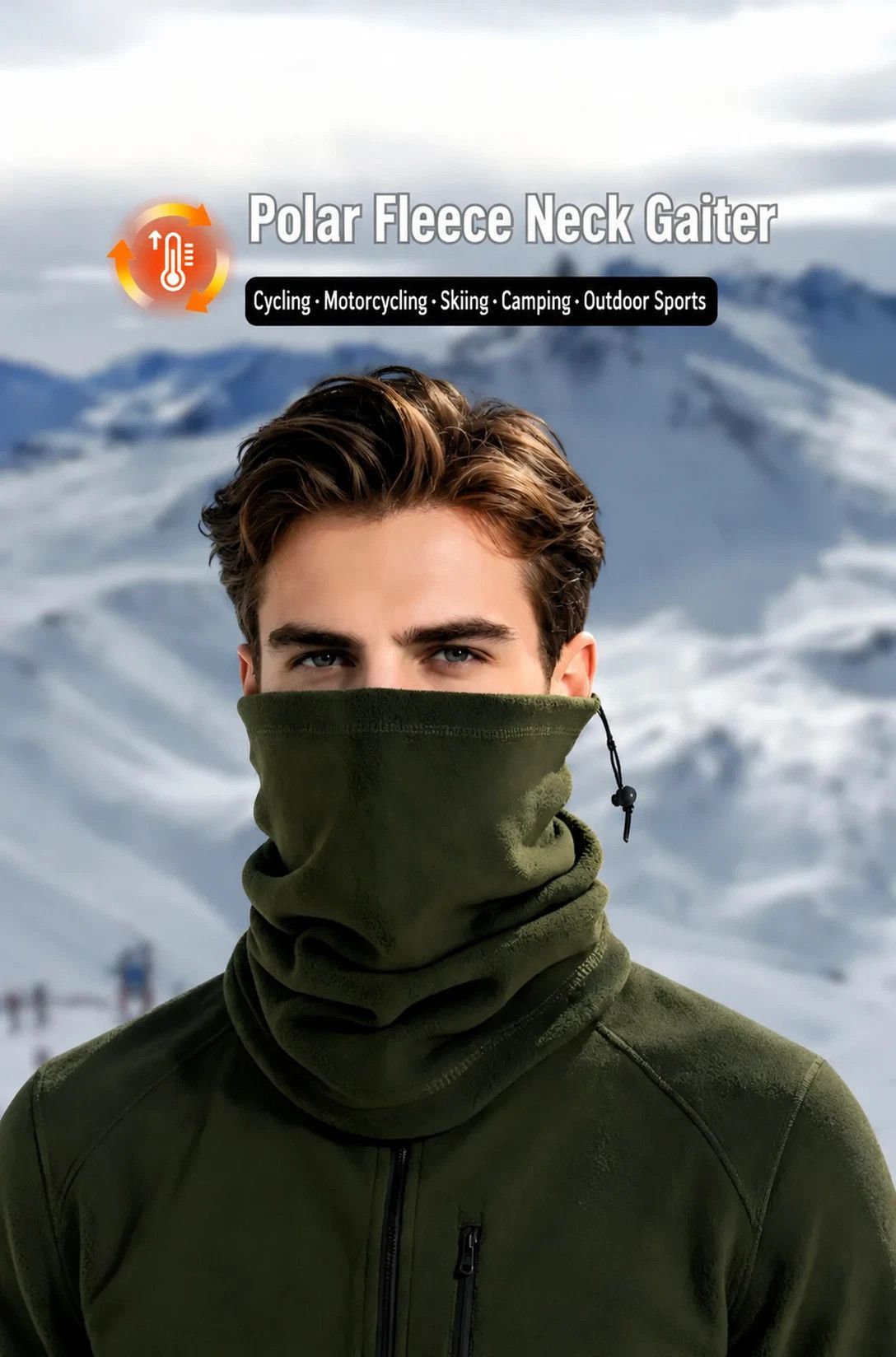 All-Round Cold Weather Pack Soft Fleece Drawstring Neck Warmers 2 Pcs view 3