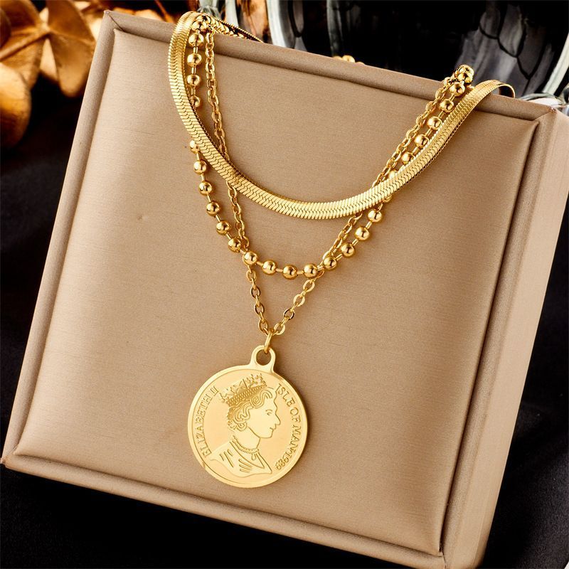 Refined Retro Dual Layer Chain Necklace view 2