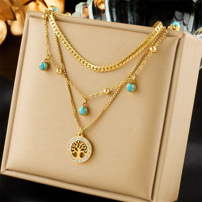 Glam Vintage Double Tier Layer Necklace view 2