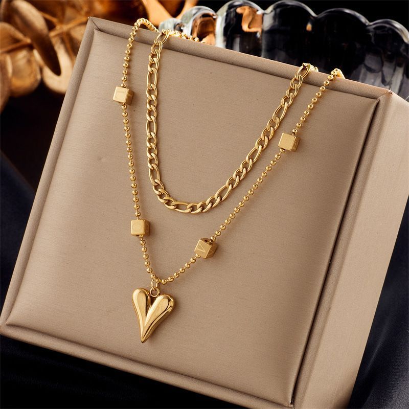 Plain Retro Stackable Dual Chain Necklace view 2