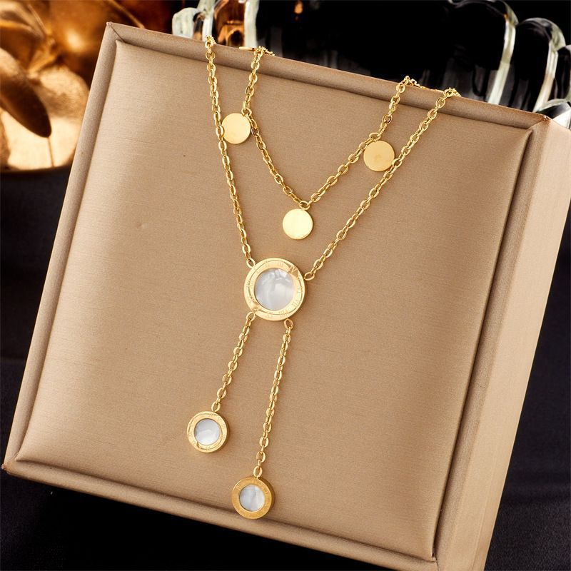 Neat Retro Dual Layer Chain Necklace view 2