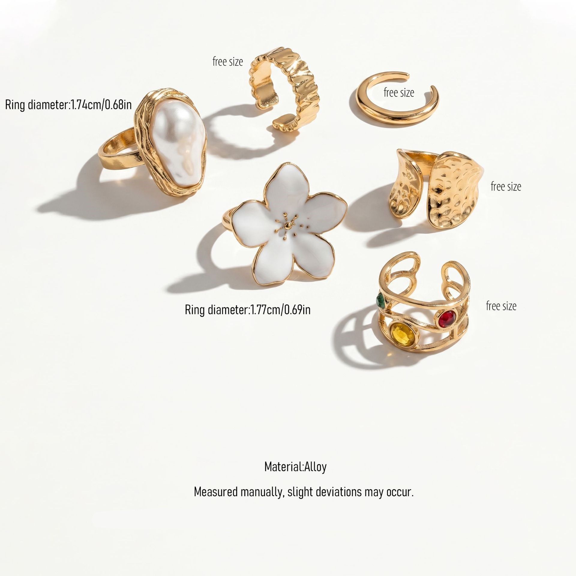 Luxurious Multi-Layer Liquid Lava Floral Ring Collection view 2