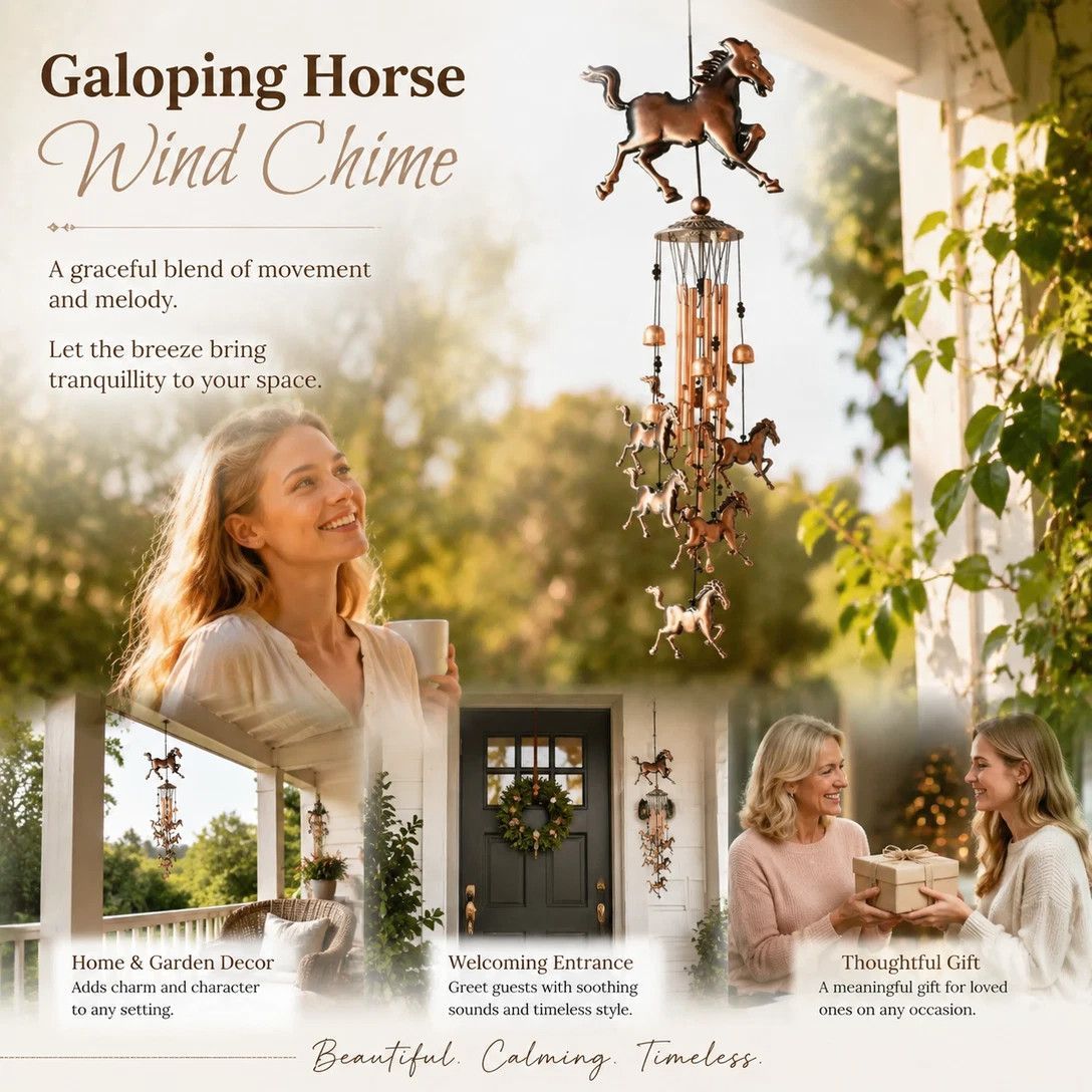 Retro Iron Pegasus Wind Spinner Bell — image 1