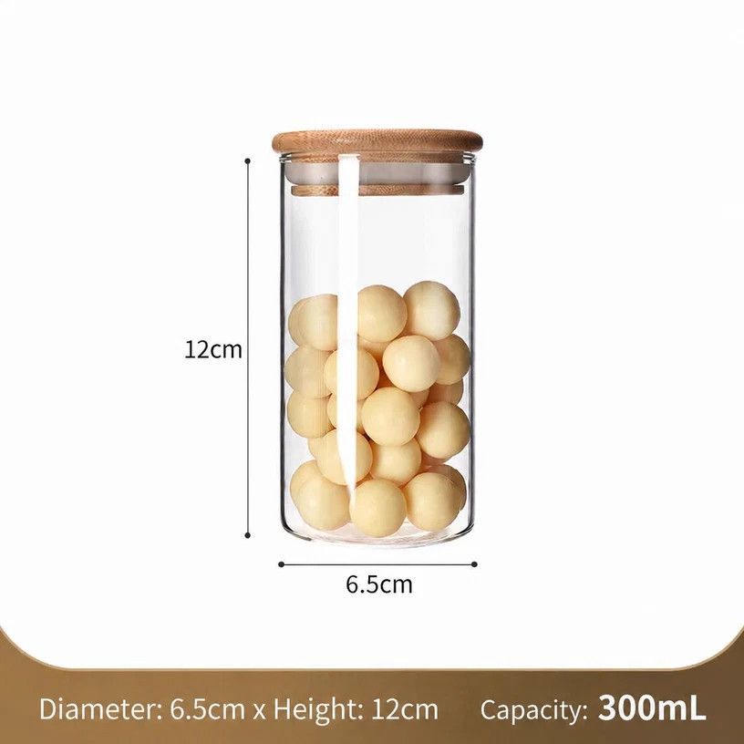 Airtight Glass Kitchen Canister With Bamboo Lid — image 1