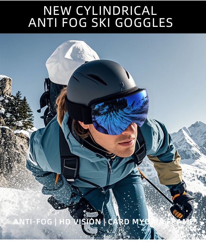 Spherical Ski Goggles, Anti-Fog UV Protective Snowboard Eyewear, Windproof view 2