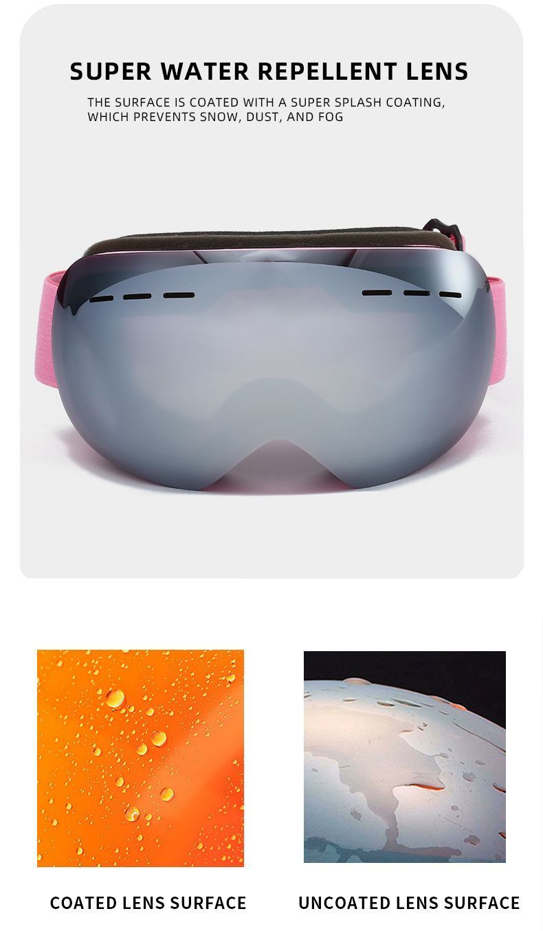 Spherical Ski Goggles, Anti-Fog UV Protective Snowboard Eyewear, Windproof view 6