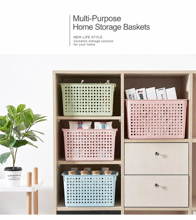 Shallow Plastic Storage Basket view 6