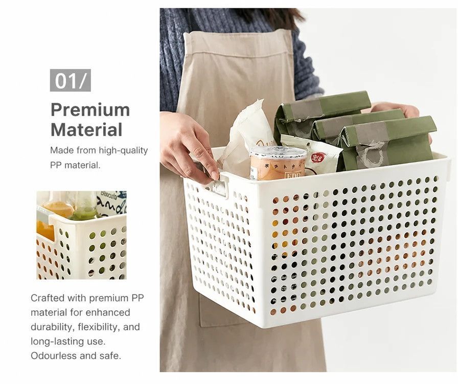 Shallow Plastic Storage Basket view 7