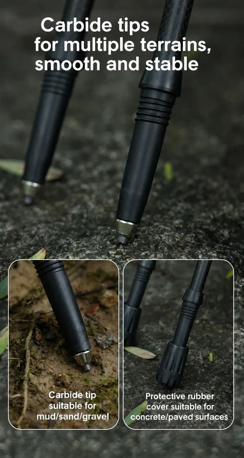 Telescopic Carbon Fiber Hiking Trekking Pole view 7