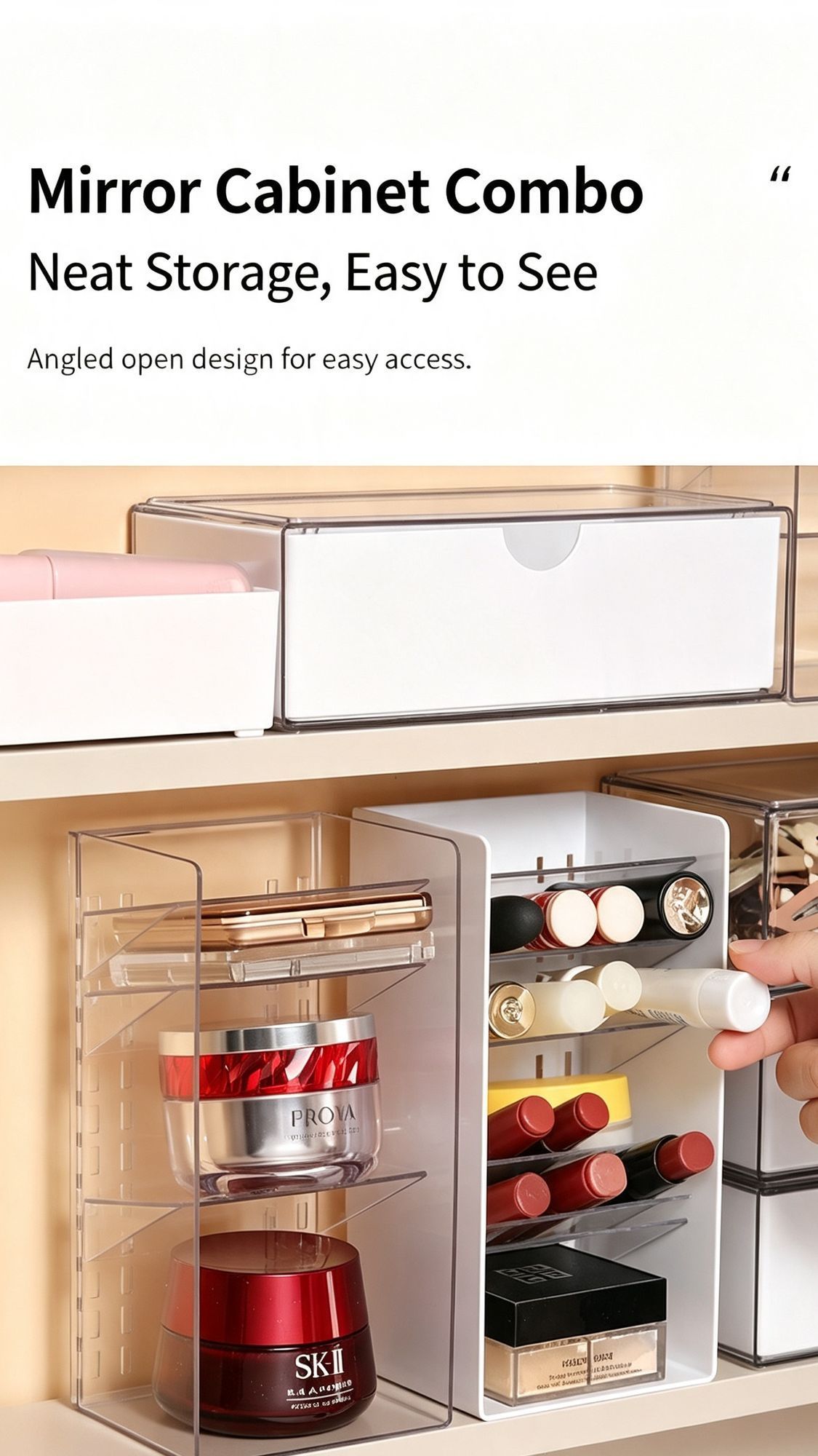 7 Grid Eyeshadow Storage Rack, Small Size Clear Acrylic Makeup Organiser view 5