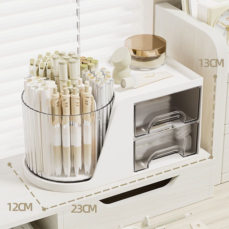 Rotatable White 2-in-1 Stationery Holder — image 1