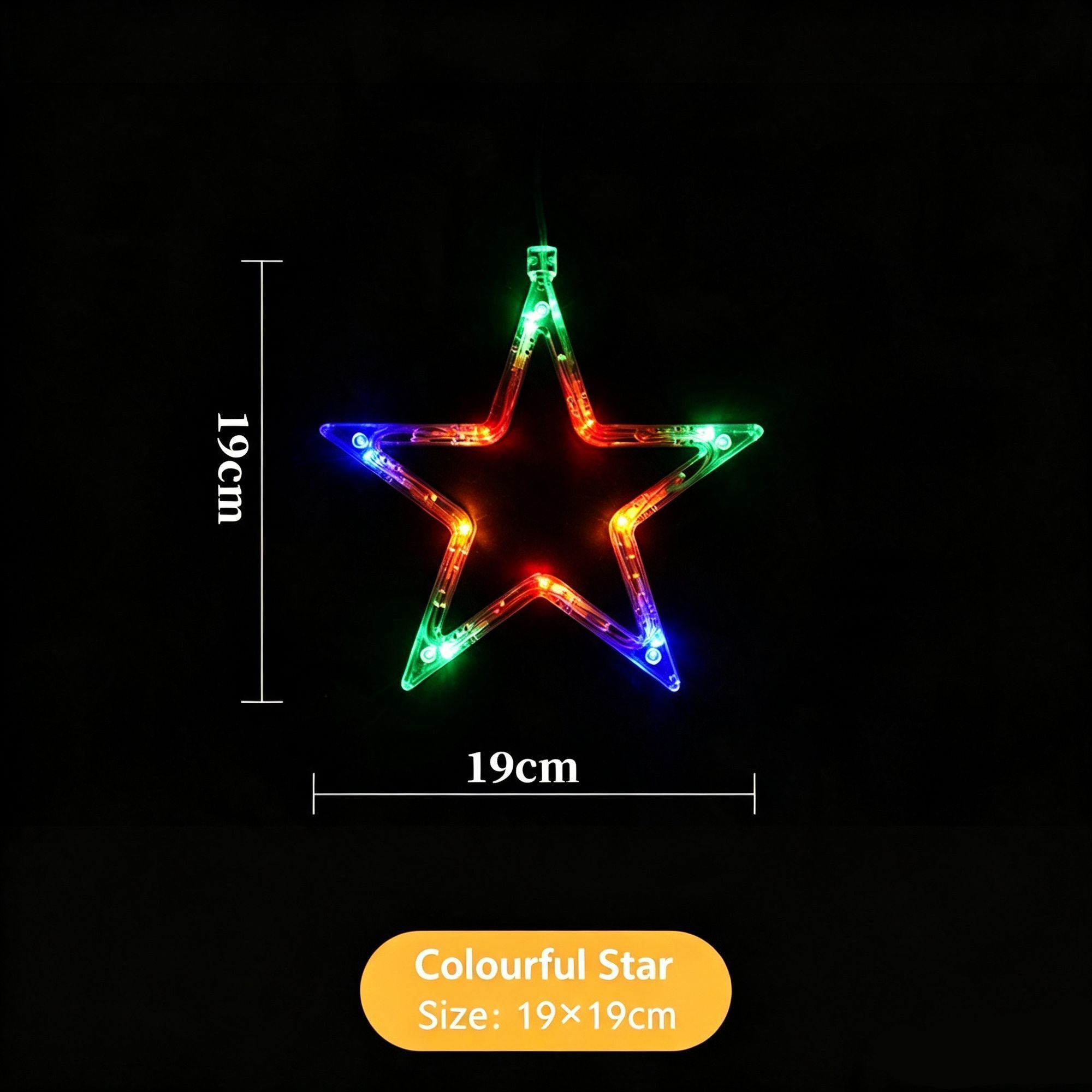 Colourful Five Point Star LED Suction Cup Curtain Lights — image 1
