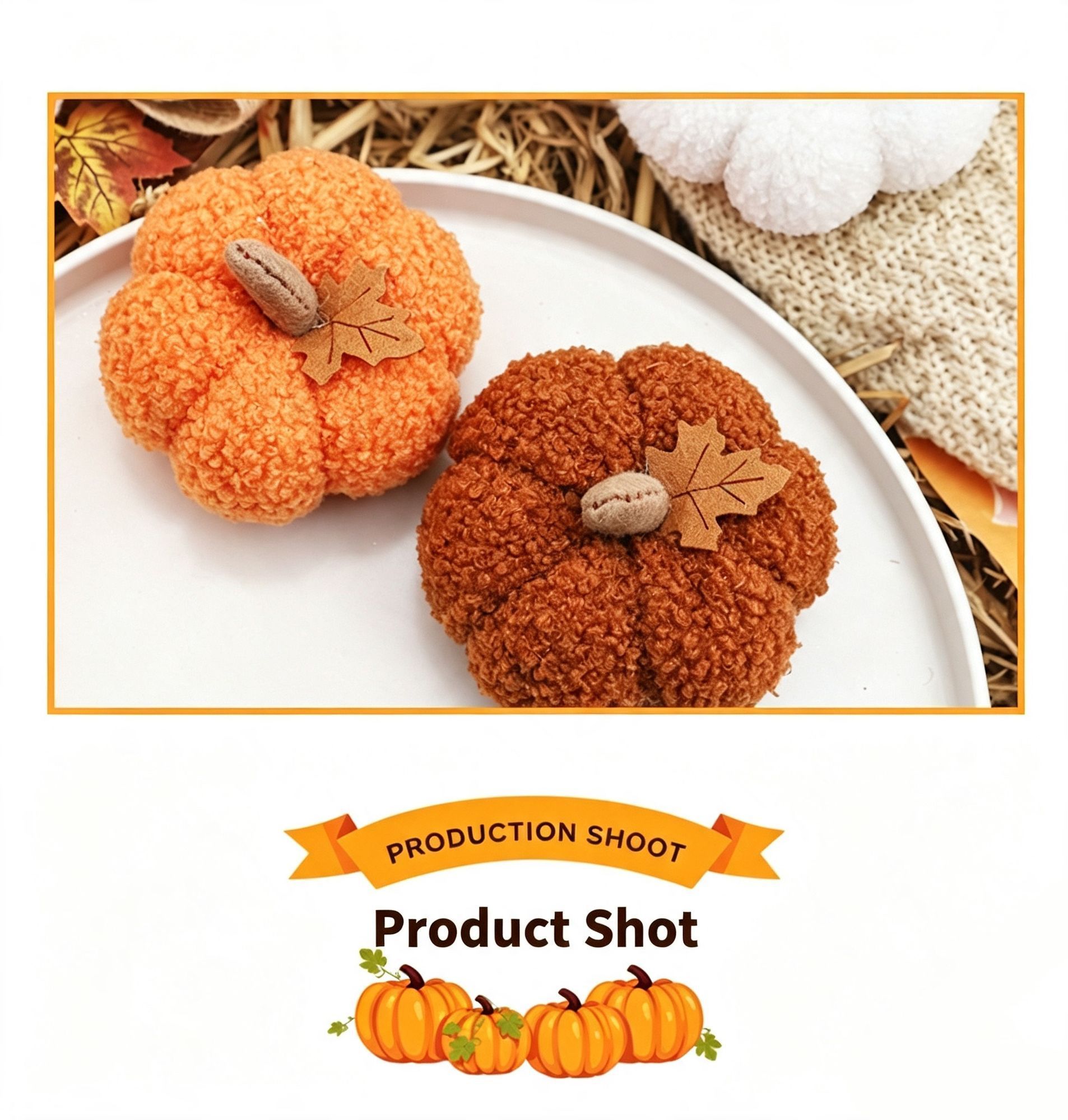 Assorted Fabric Plush Pumpkin Decor Set view 4