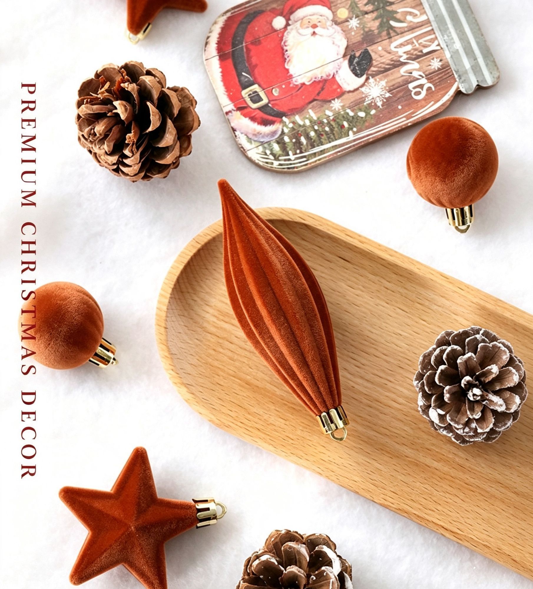 Trendy Flocked Shaped Christmas Ball Decorations view 5