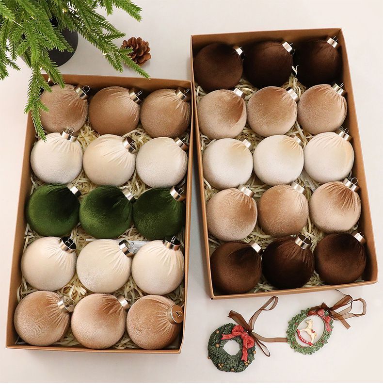 Soft Velvet Wrapped Christmas Tree Baubles view 4
