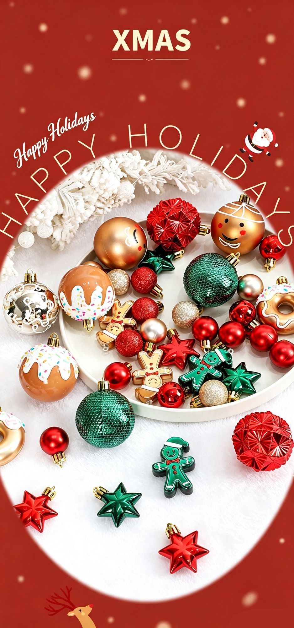 Hand Painted Christmas Bauble Set view 2