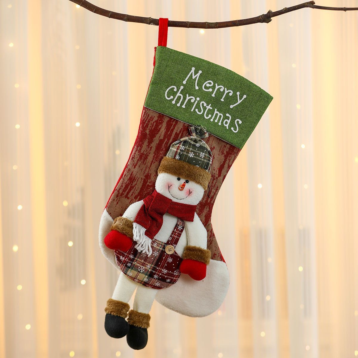 Oversized Christmas Stocking With Legged Snowman — image 1