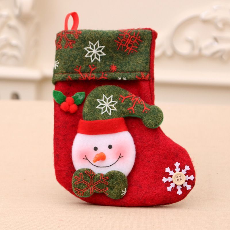 Snowflake Pattern Small Snowman Stocking — image 1