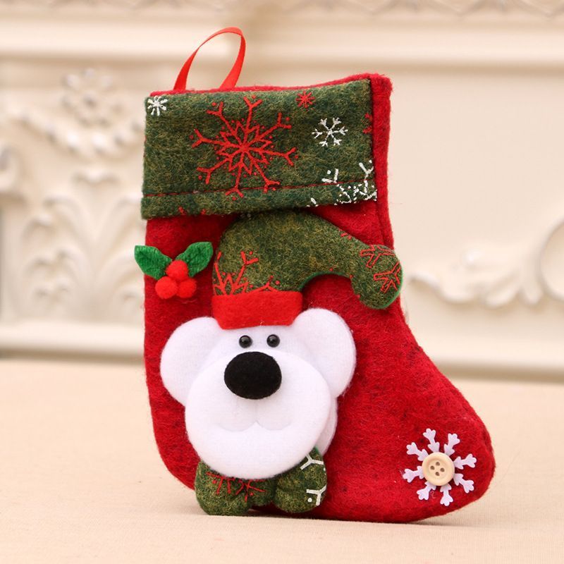 Snowflake Small Bear Christmas Stocking — image 1