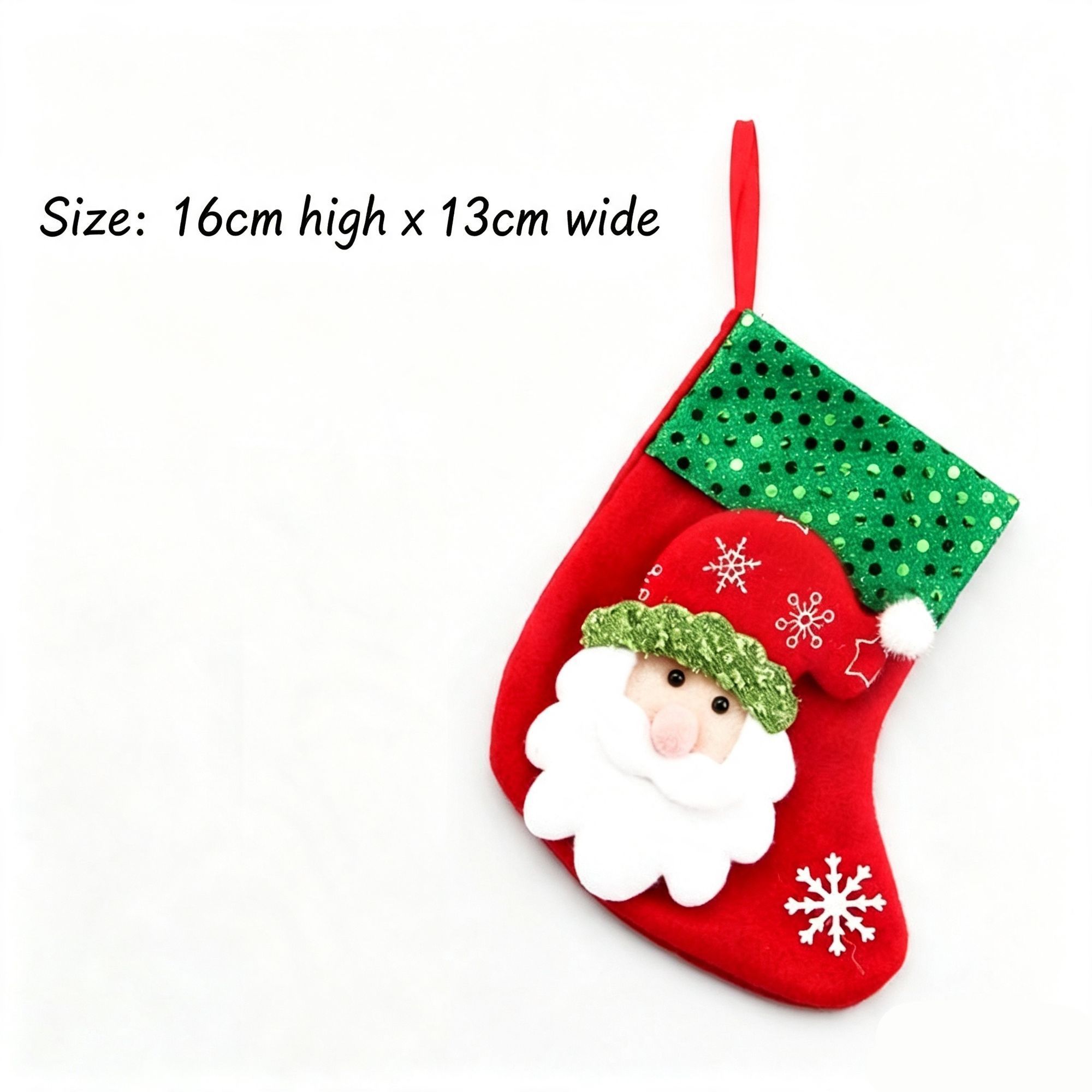 Sequin Small Santa Christmas Stocking — image 1