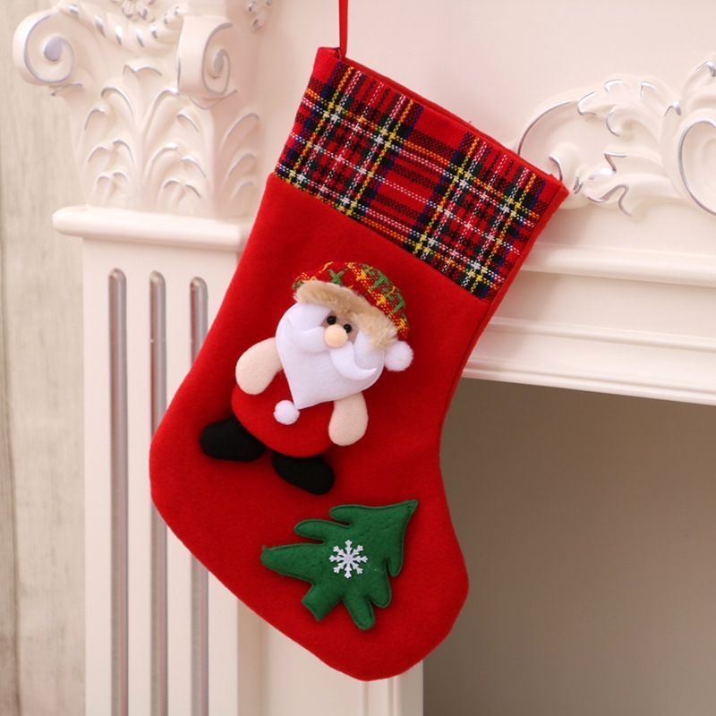 Large Red Santa Christmas Stocking, Vibrant Xmas Tree Hanging Gift Sack, 31*21cm — image 1