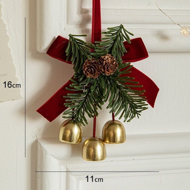 Triple Iron Bell Ornament With Velvet Bow — image 1